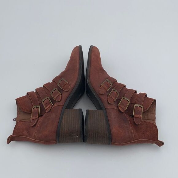 Lucky Brand equestrian style Suede Ankle Boots - Rust colored size 8.5 - Picture 10 of 12